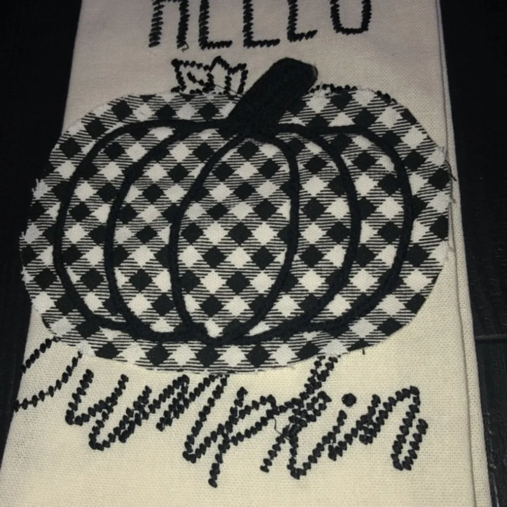 Hello Pumpkin Fall Kitchen‎ Towel Buffalo Plaid New